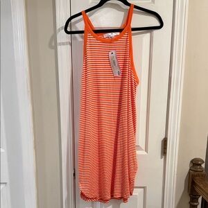 Orange Striped Mini Dress